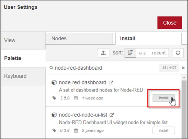 Node-red Dashboard 