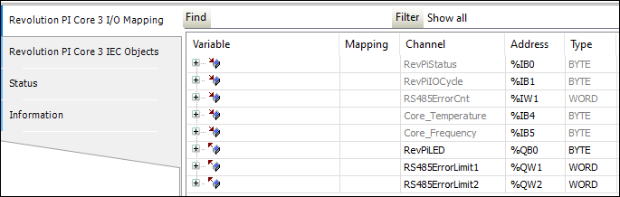 Mapping Status Bytes