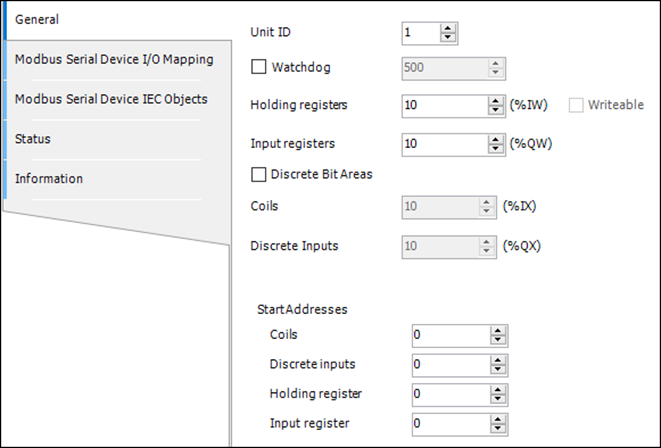 Configuring Modbus RTU Slave