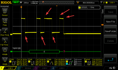 Typical signal without terminating resistors