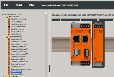 PiCtory Configuration RevPi Con CAN